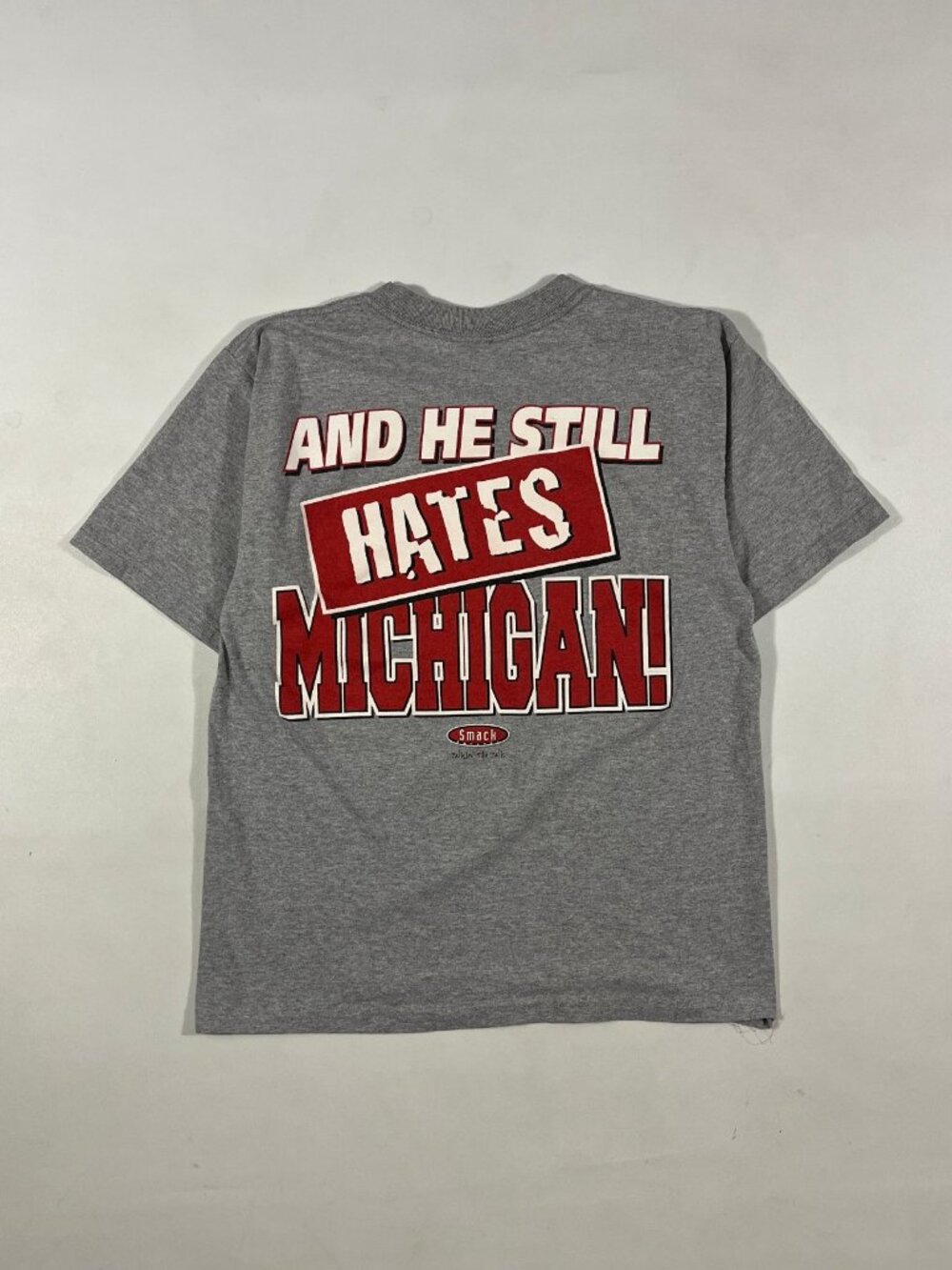 Vintage Smack Apparel Ohio State "Woody's Looking Down Still Hates Michigan" Tee